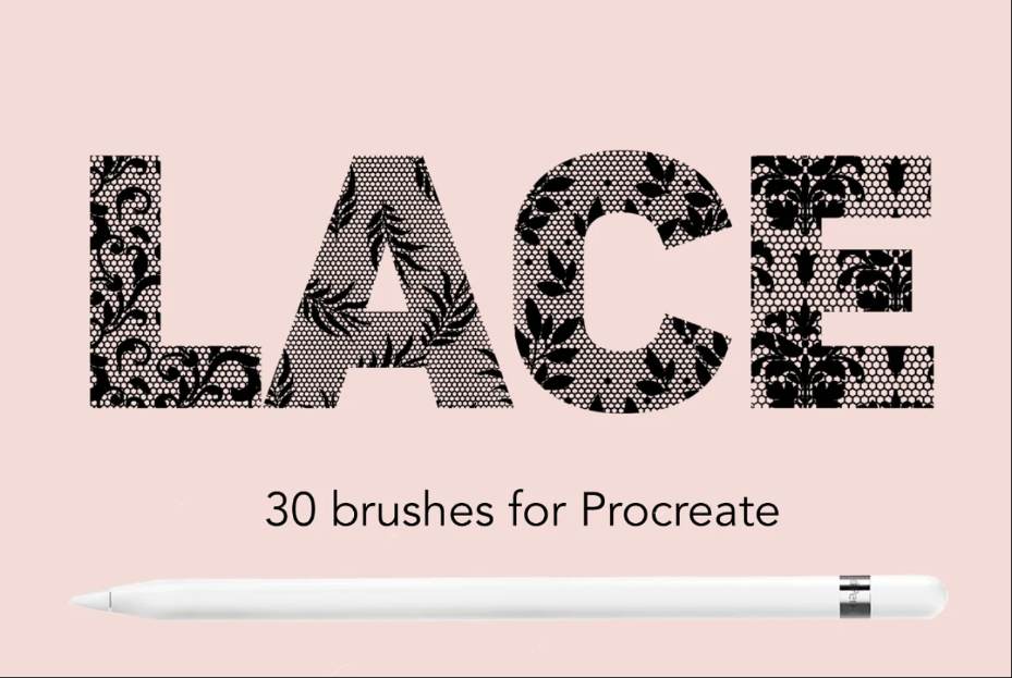 Seamless Lace Pattern Brush Set