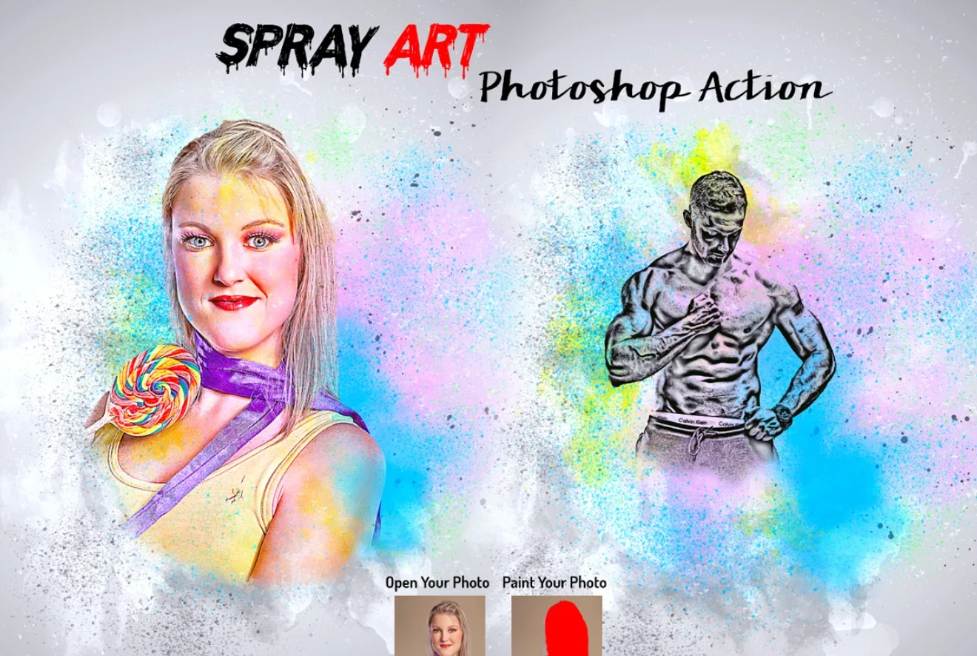 Spray Art Photoshop Action Effect