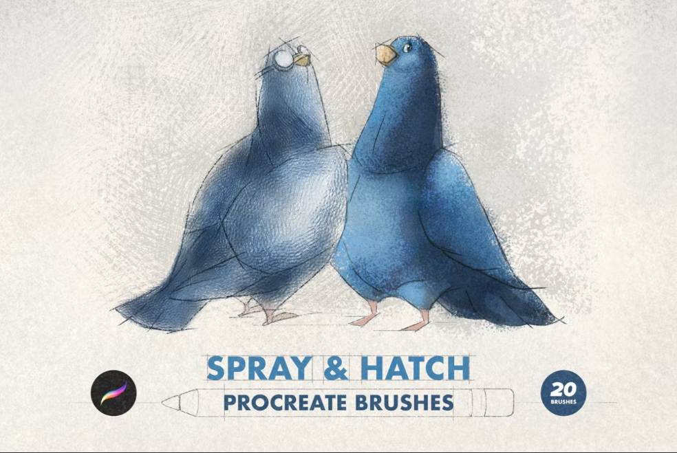 Spray and Hatch Procreate Brush