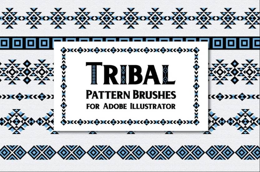 Tribal Style Frame Brushes Set