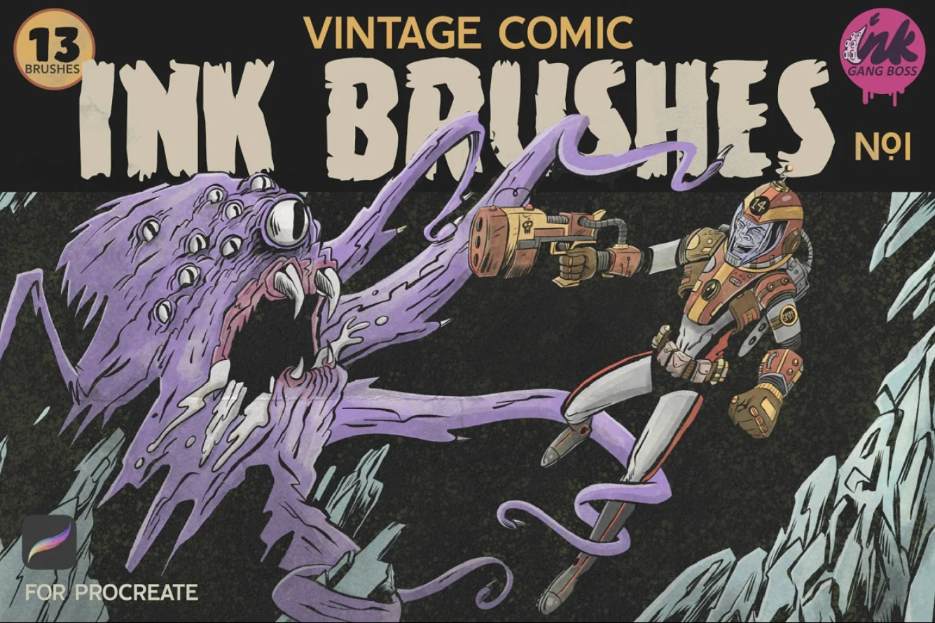 Vintage Comic Ink Procreate Brush