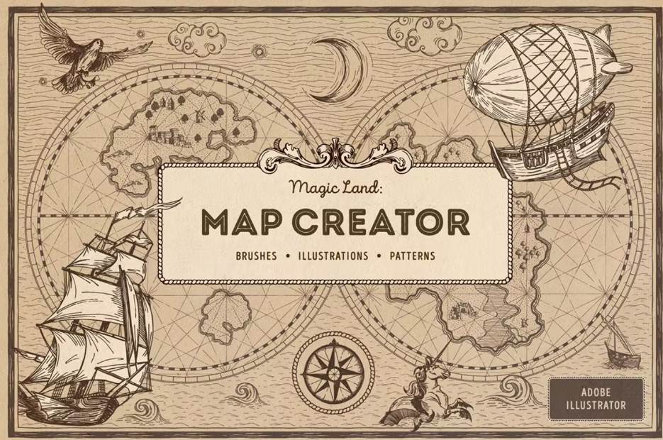 Vintage Map Creator Brush