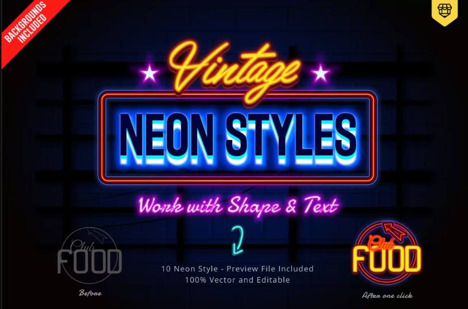 Vintage style Neon Effects