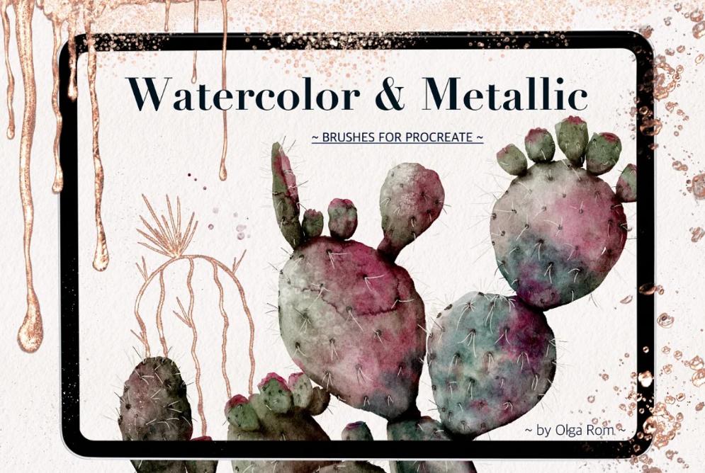 Watercolor and Metallic Brushes