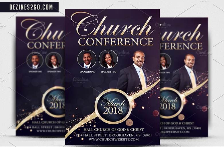 Elegant Church Conference Flyer PSD