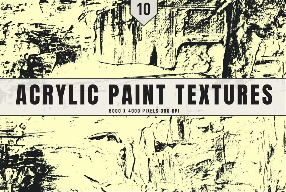 10 Acrylic Paint Textures Set