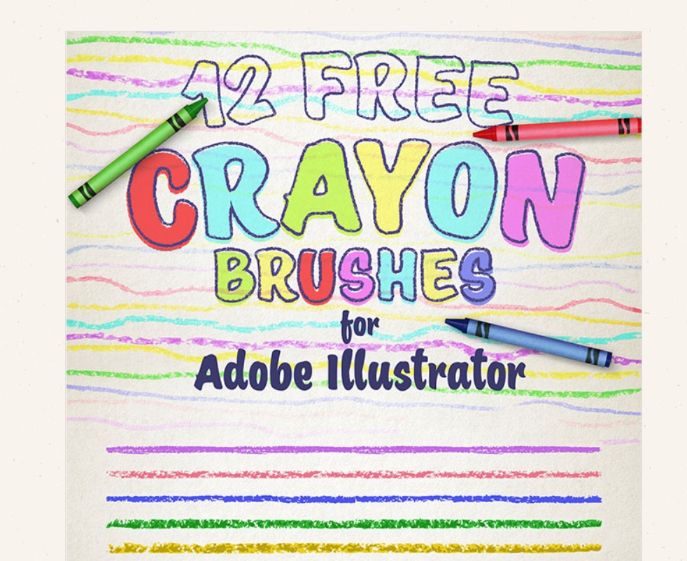 12 Free Crayon Brushes for Illustrator