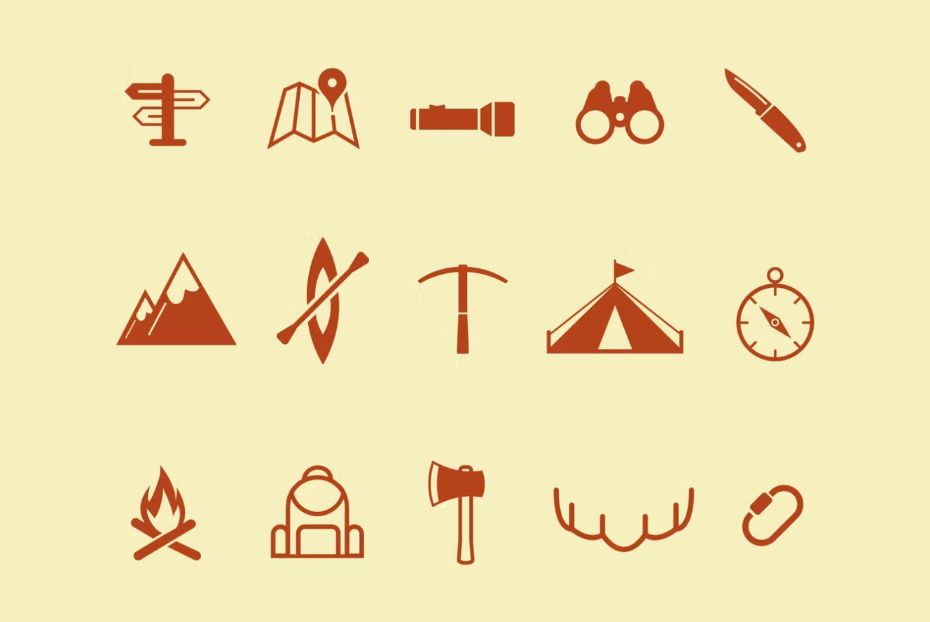 15 Camping Icons Set