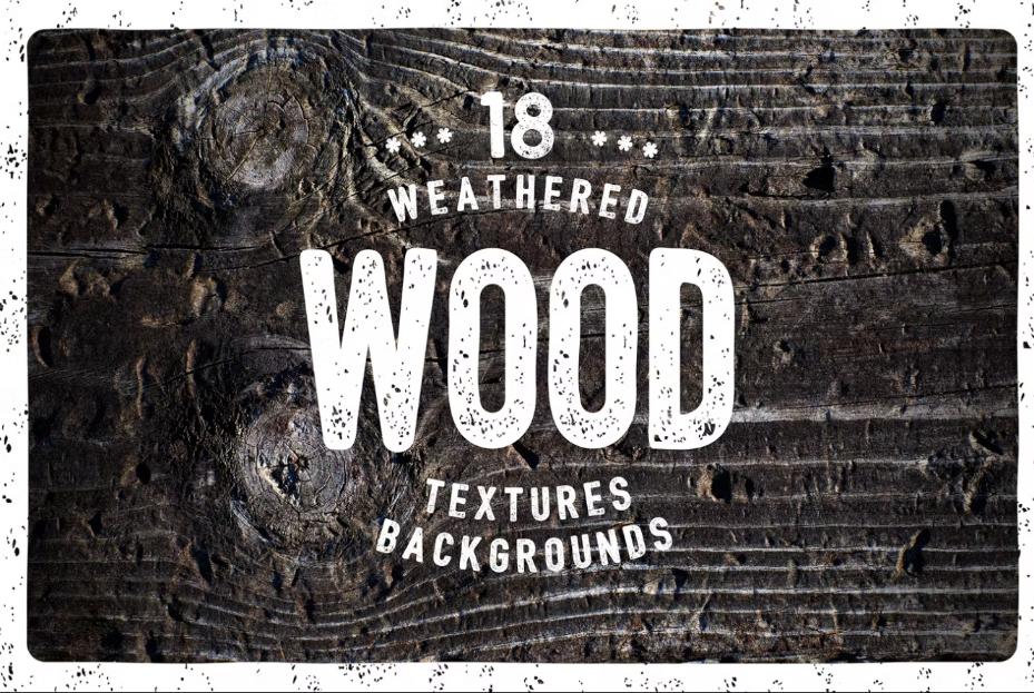 18 Weathered Wood Backgrounds Set