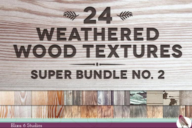 24 Weathered Wood Textures Bundle
