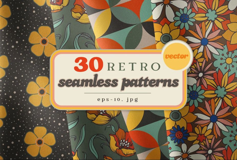30 Retro Seamless Pattern Designs