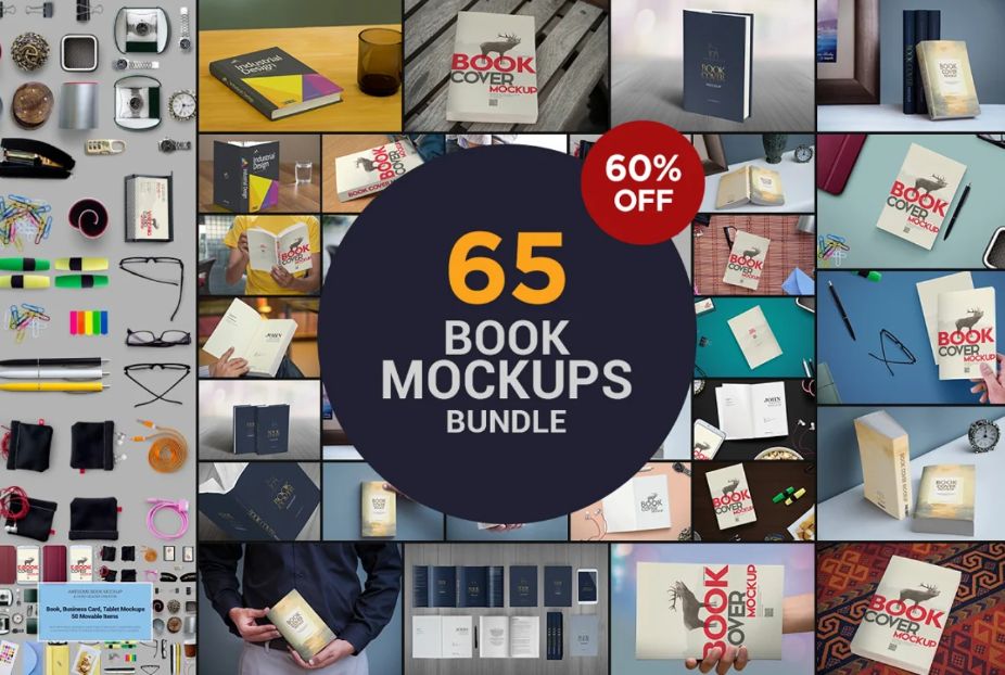65 Book Mockups Bundle