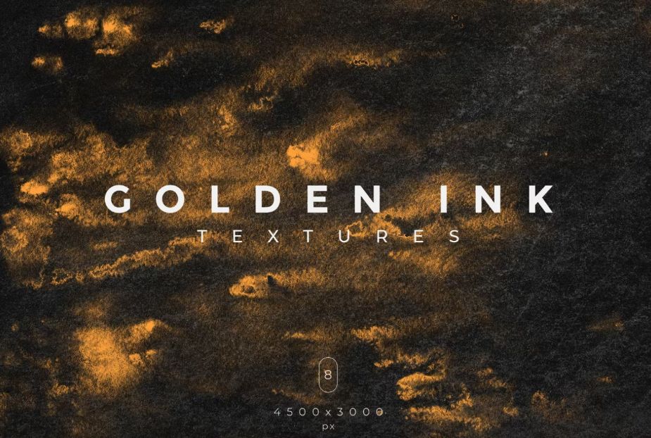 8 Golden Ink Textures