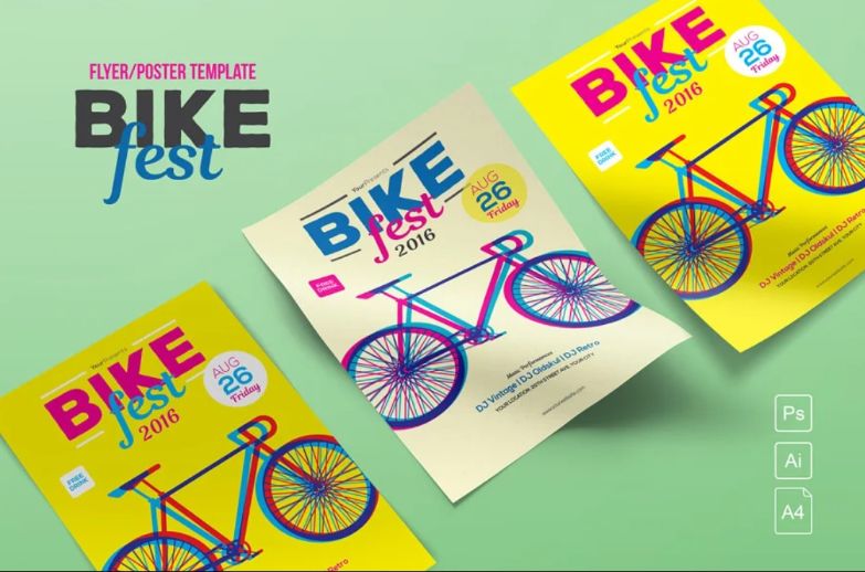A4 Bike Poster Template