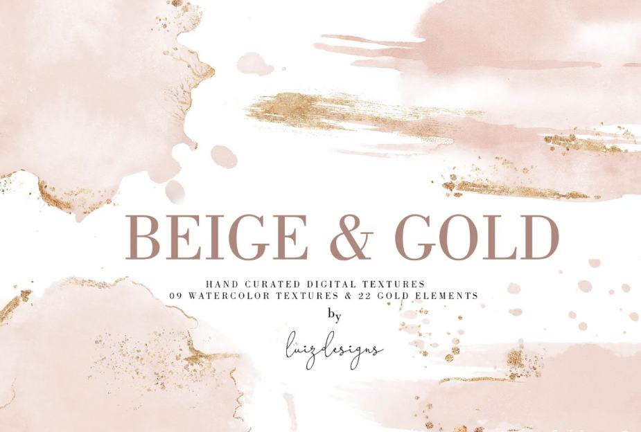 Beige and Gold Textures Set