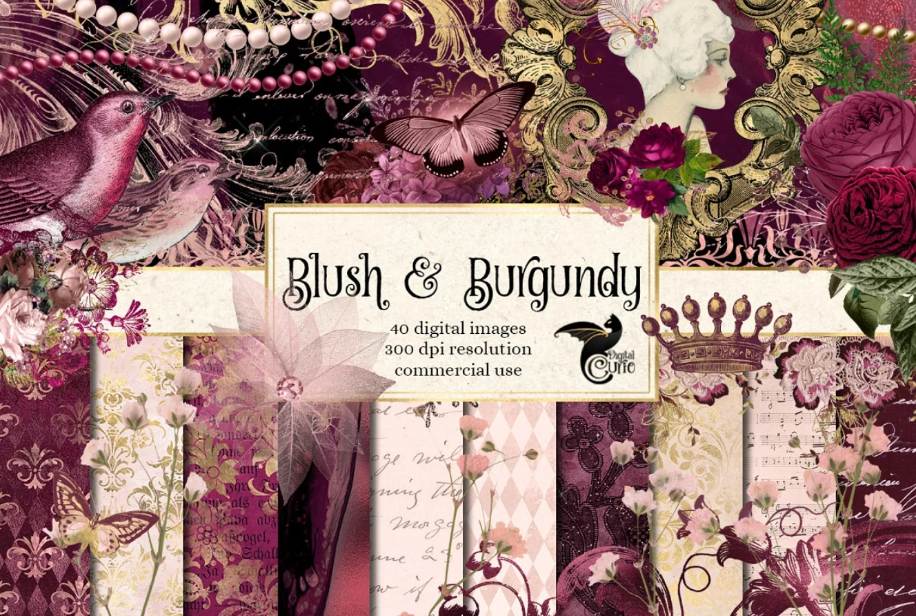 Blush and Burgundy Textures Pack