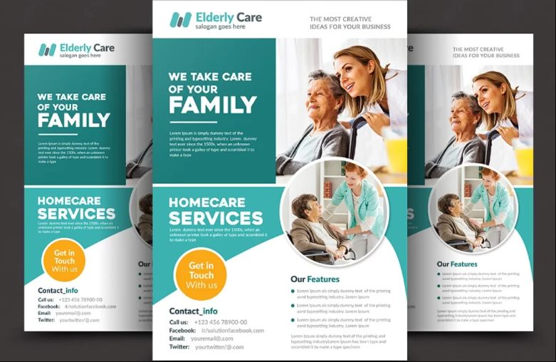 Clean elderly Care Promotional Template