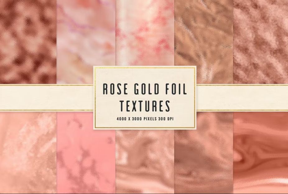 High Quality Rose Gold Foil Textures