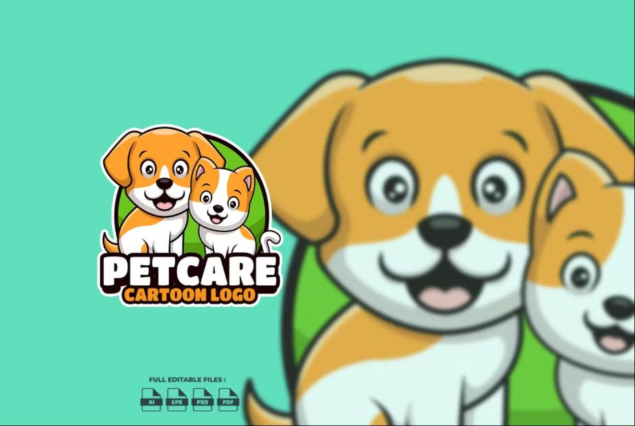 Pet Care Mascot Logo Design