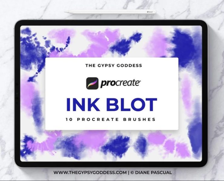 15+ Ink Blot Brushes ABR Procreate FREE Download