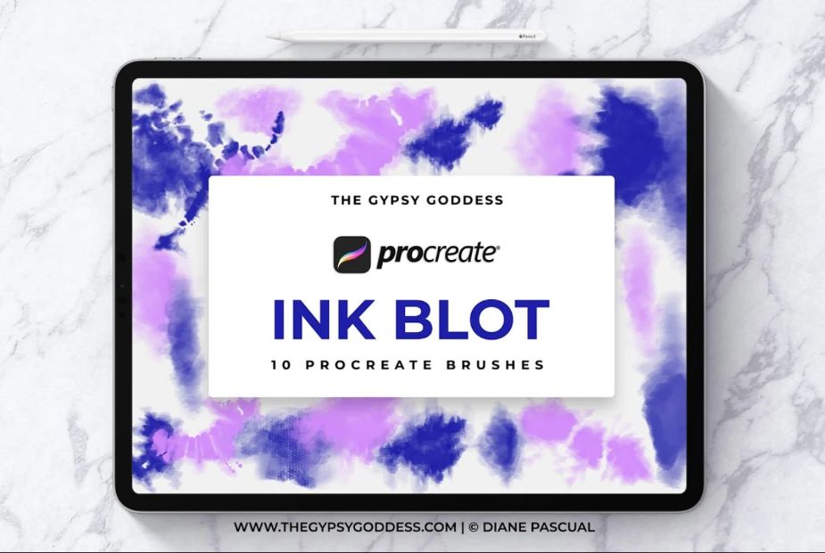 Procreate Ink Blot Brushes Set
