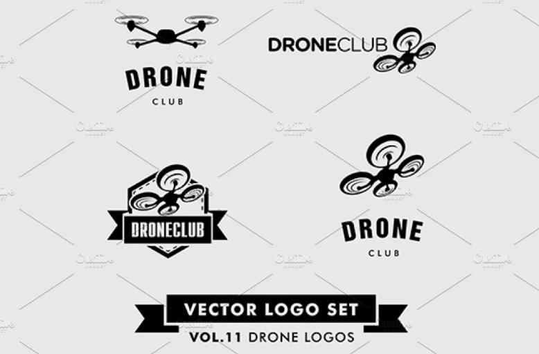 Professional Drone Vector Logo Set