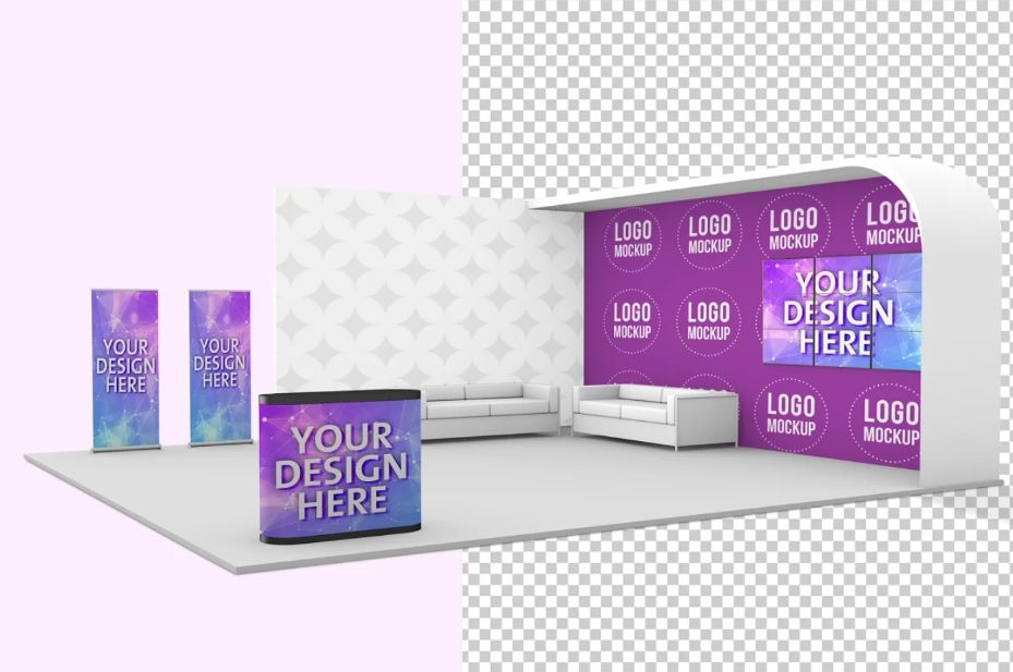 Professional Exhibition Stand Mockup PSD