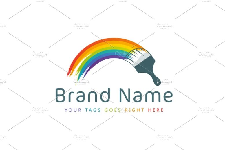 Rainbow Style Paint Logo