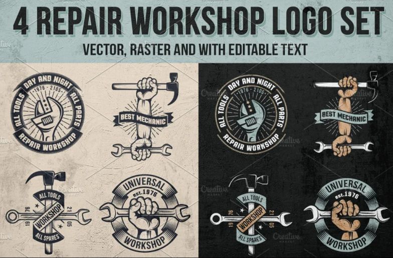 Repair Workshop Logo Set