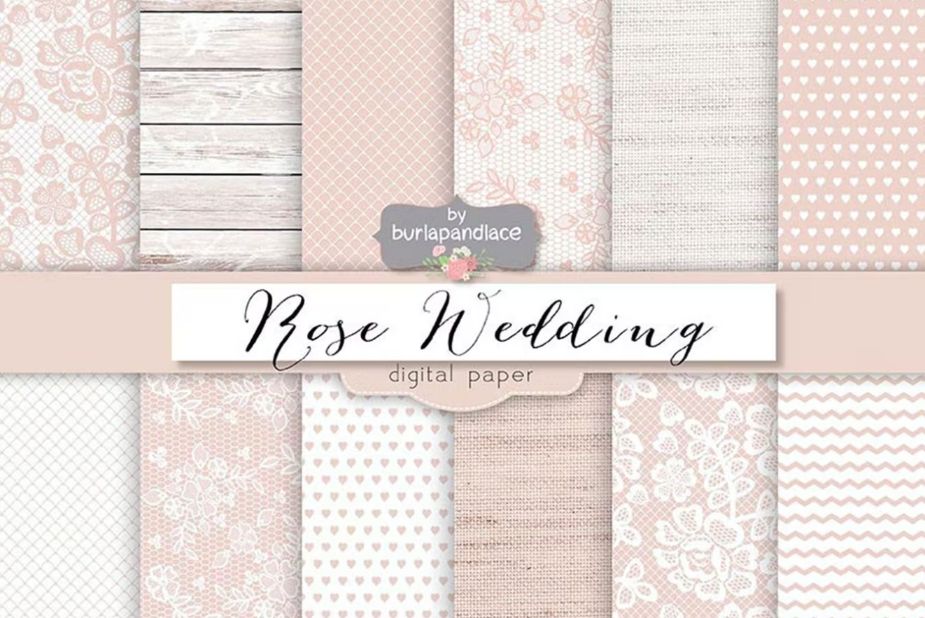 Rose Wedding Digital Papers