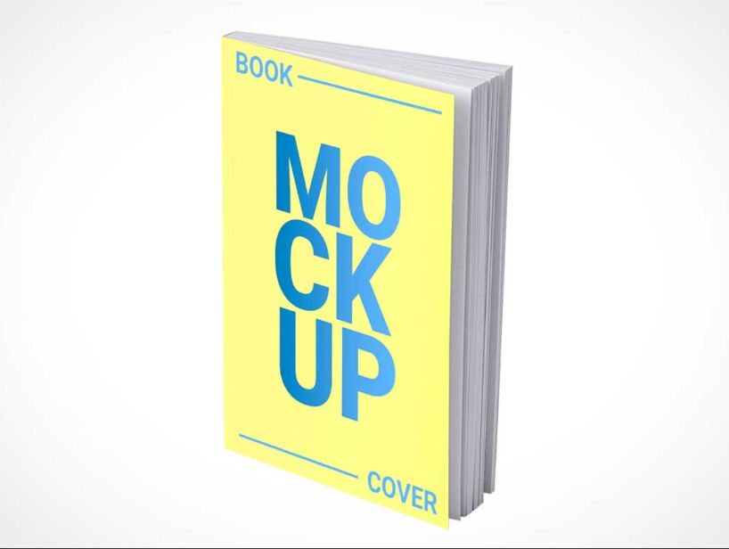 Standing Book Cover Mockup PSD