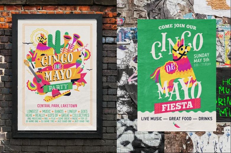 Two Cinco De Mayo Poster Designs