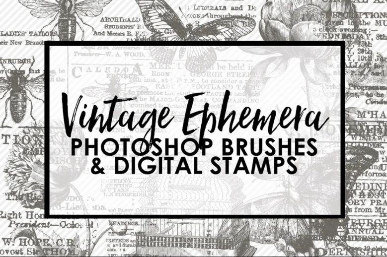 Vintage Ephemera Photoshop Brushes