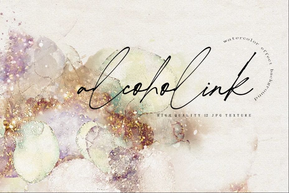 Watercolor Ink Gold Texture Pack