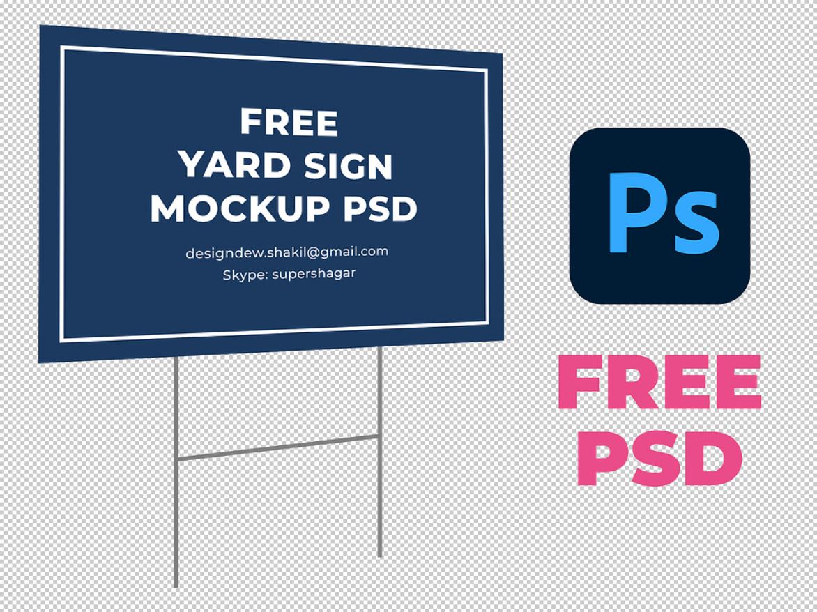 campaign yard sign mockup with a transparent background