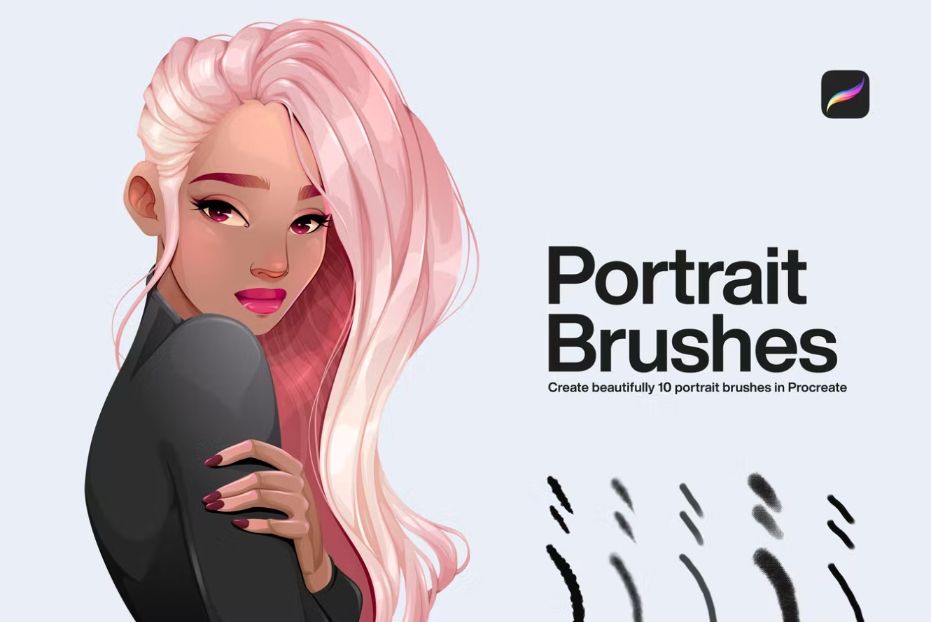 10 Portrait Style Brushes for Procreate