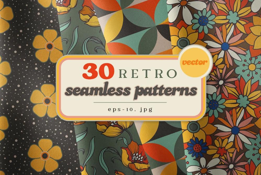 30 Seamless Retro Pattern Designs
