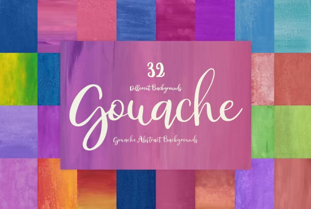 Abstract Gouache Background Set
