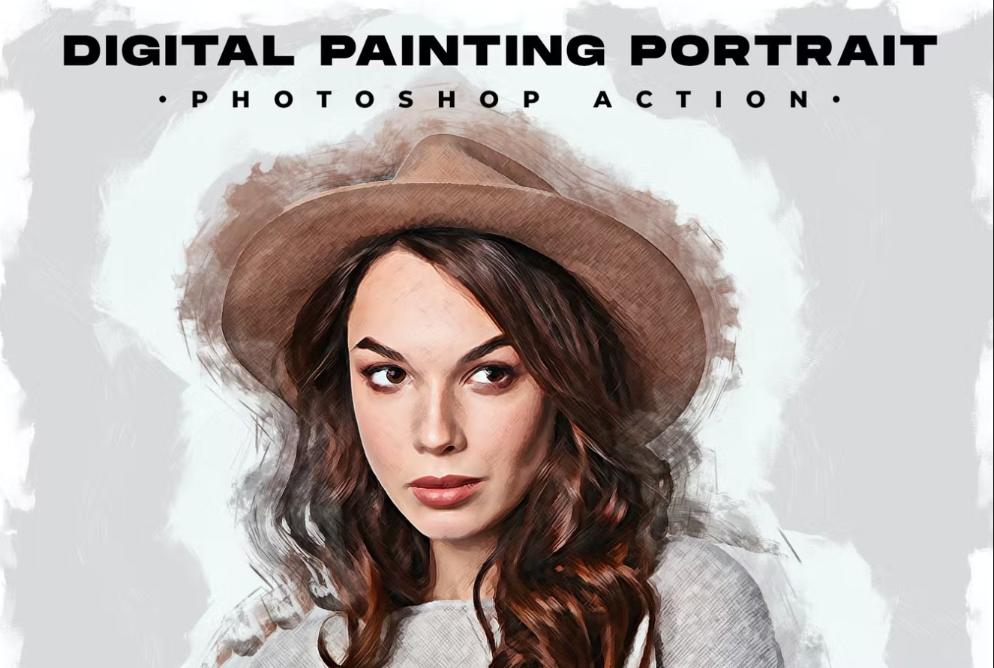 Digital Painting Portrait Photoshop Effect
