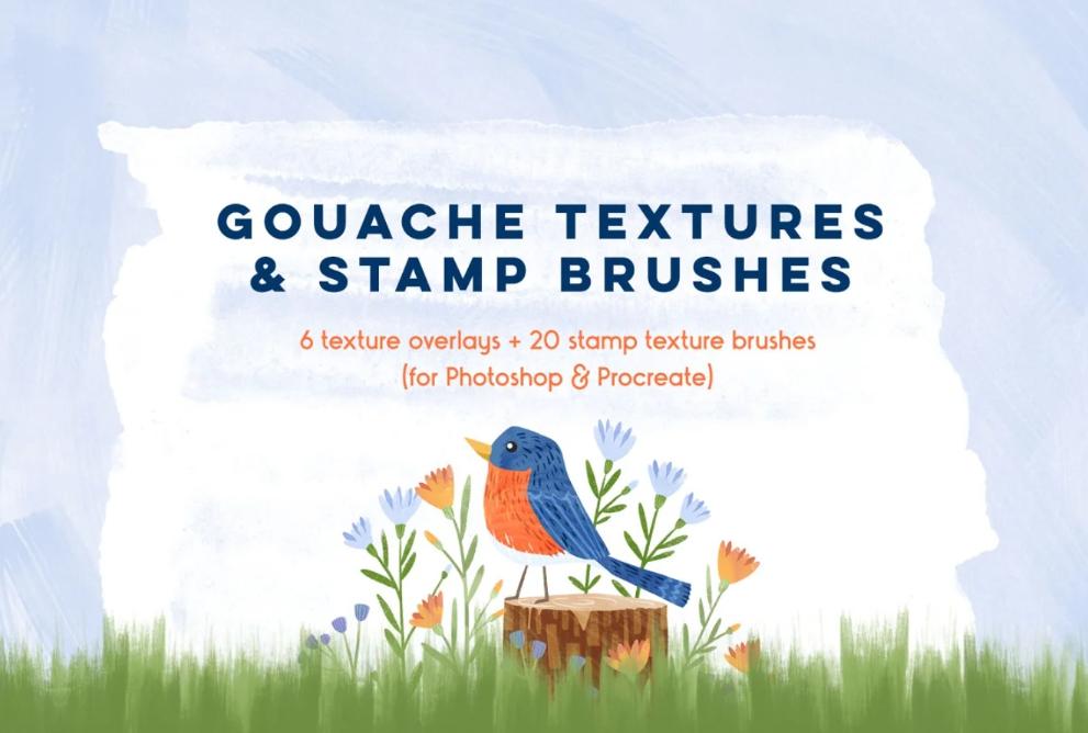 Gouache Paper Textures and Brushes
