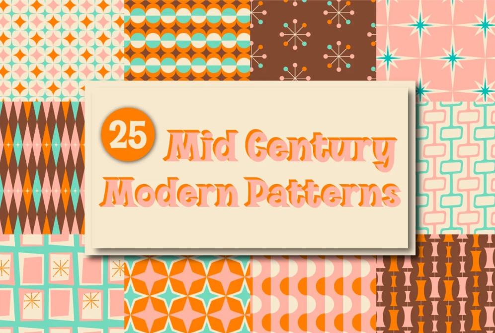 Mid Century Style Pattern Set