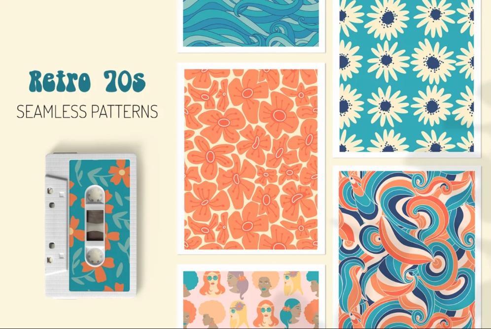 Seamless Hippie Pattern Designs