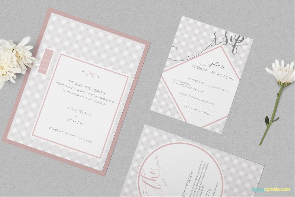 Simple Wedding Card Presentation PSD