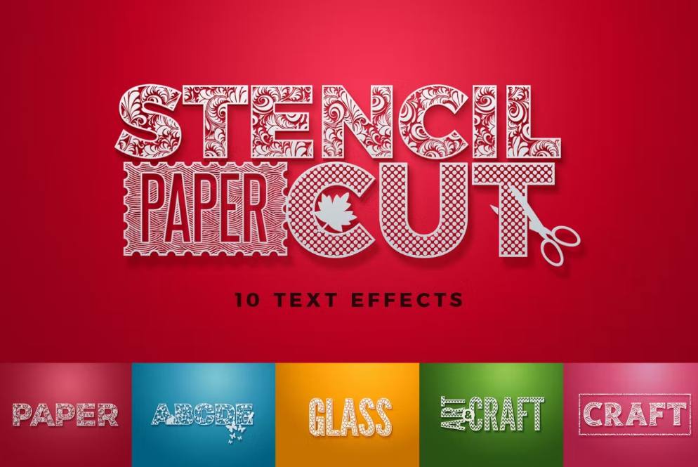 Stencil and Paper Cut Effect