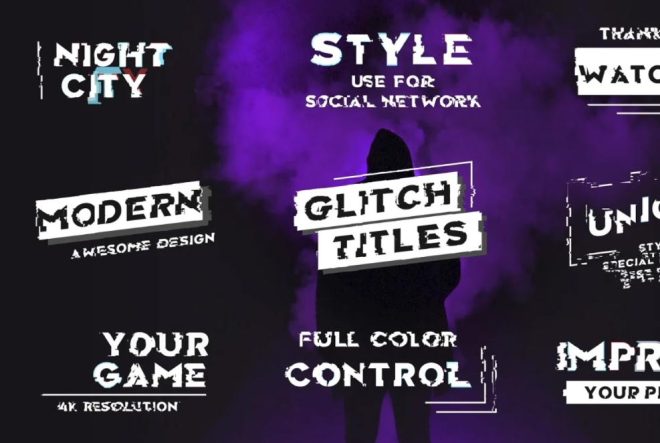 digital glitch text after effects free download