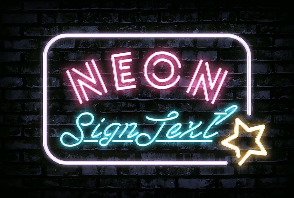 Neon Sign Text Photoshop Effect