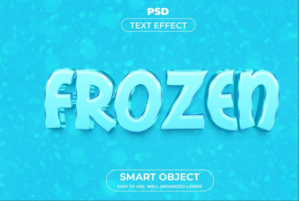 3D Frozen Text Effect PSD