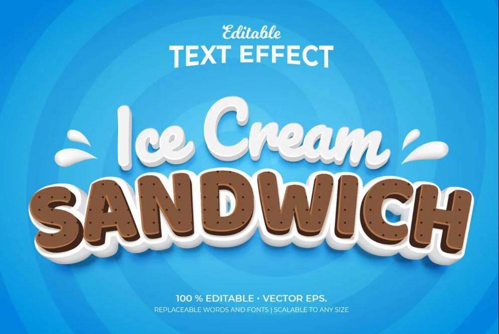 3D Ice Cream Text Effect