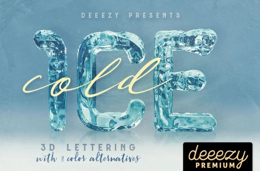 3D Lettering Ice Effects