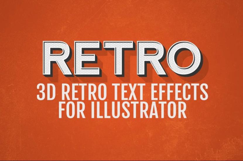 3D Retro Text Effect for Illustrator